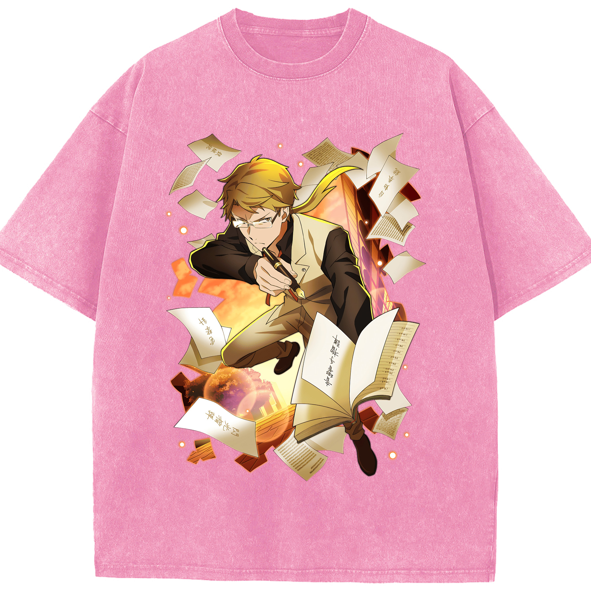 （画像用） 文豪ストレイドッグス Bungo Stray Dogs 綿100% ヴィンテージ風 半袖Tシャツ（フロントプリント）